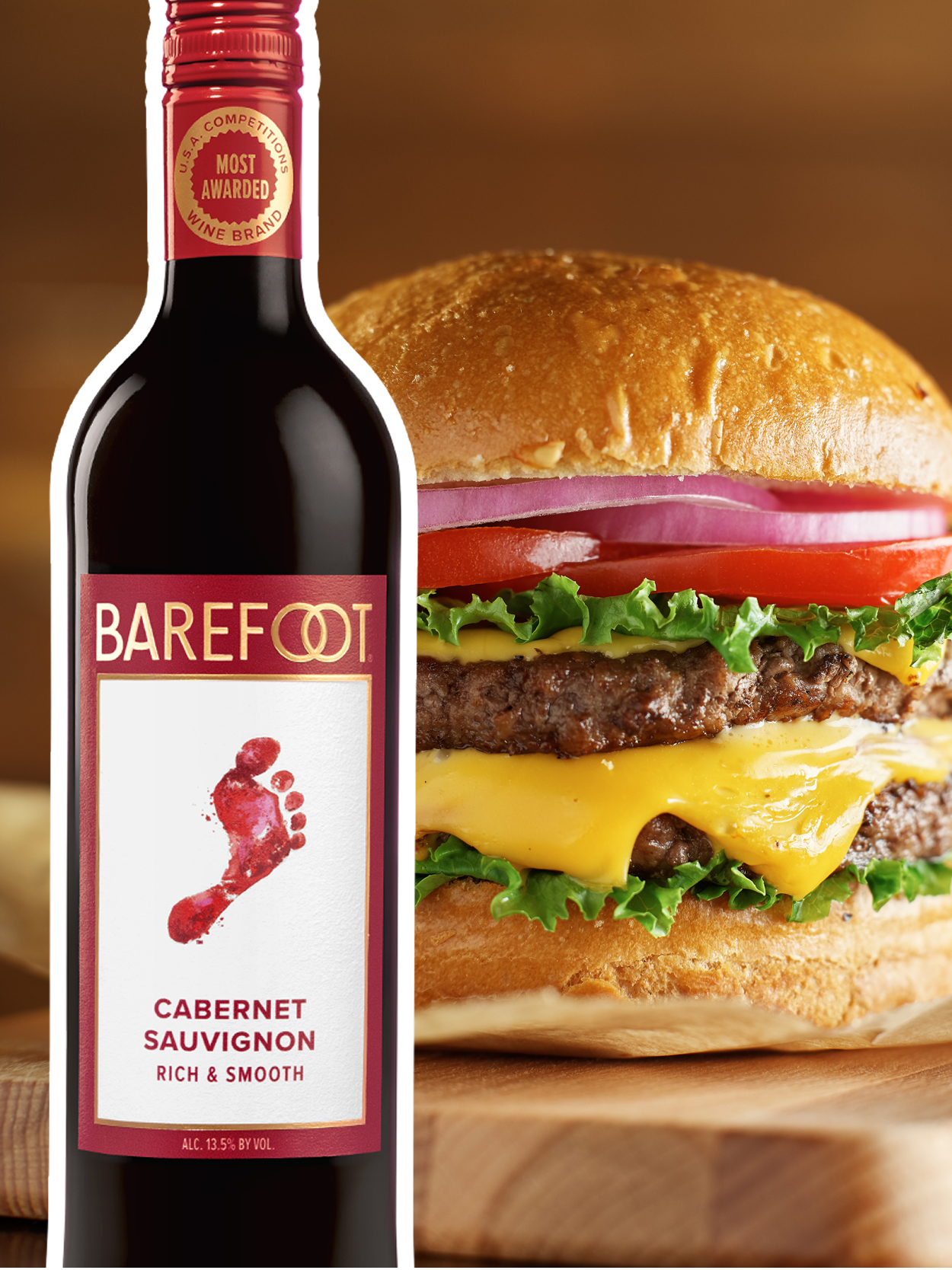 Cheese Burger pairing with Cabernet Sauvignon