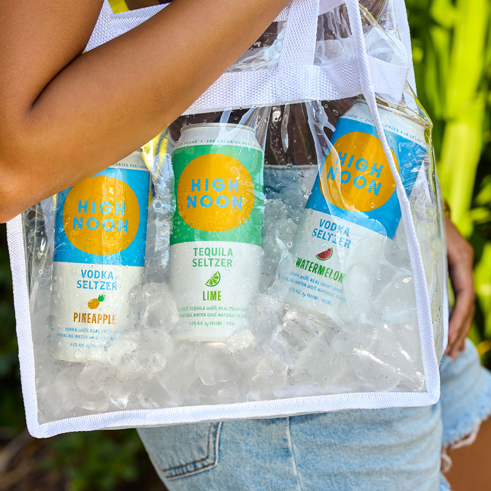 Image High Noon Vodka Seltzer and Tequila Seltzer in clear bag