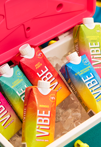 Variety of Vibe on ice in an ice chest