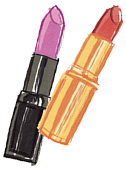 Lipstick and nail polish