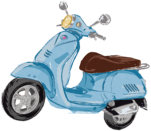 Light blue vintage scooter